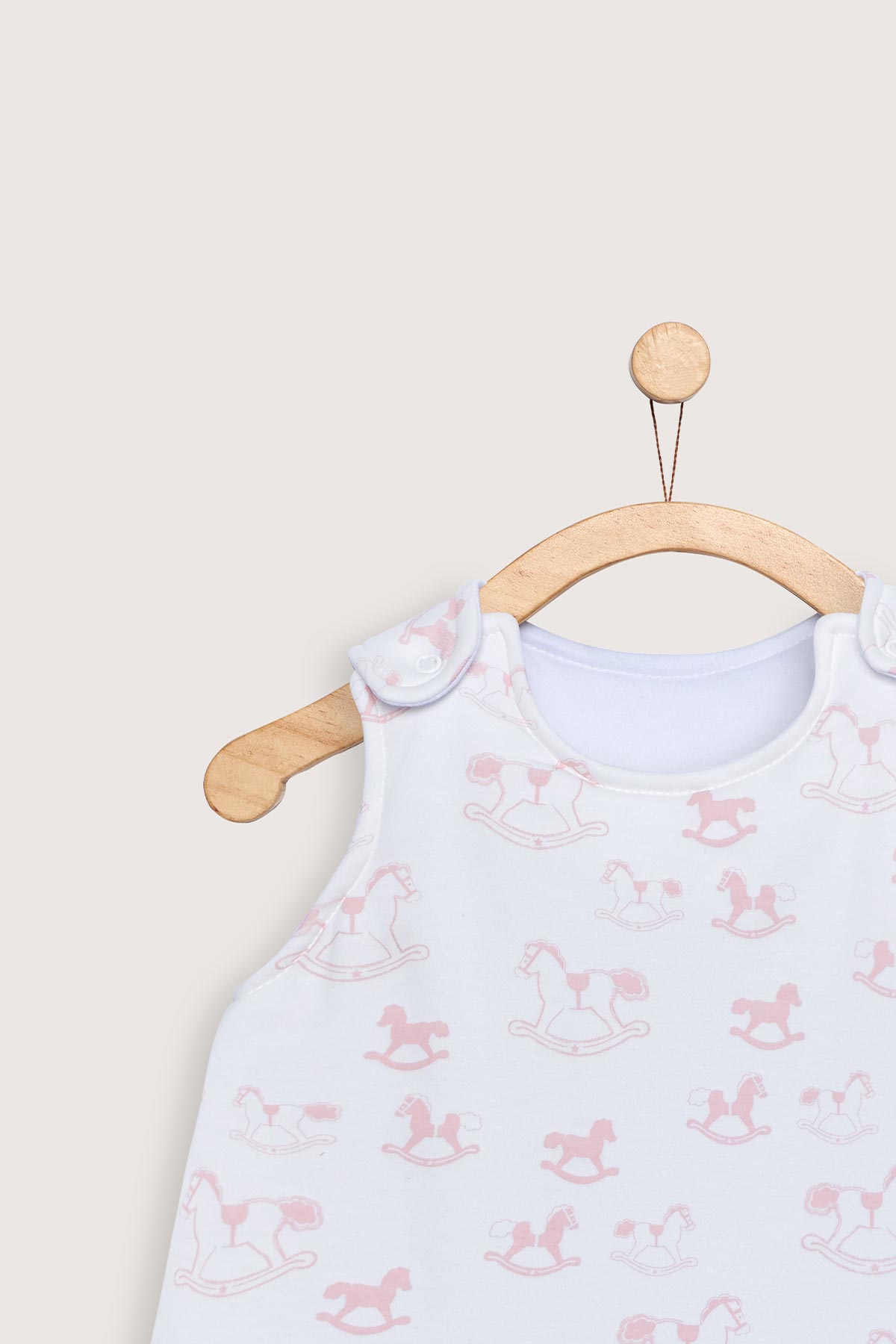 Saco Dormir Bebe Redondo Caballos Rosa 2