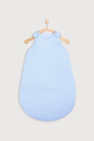 Saco Dormir Bebe Redondo Rayas Celeste
