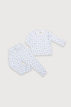 Pijama Pima Flores Azules Grandes