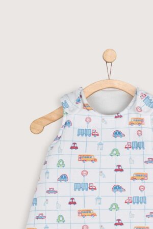 Saco Dormir Niños Invierno Redondo Autos Camiones Detalle