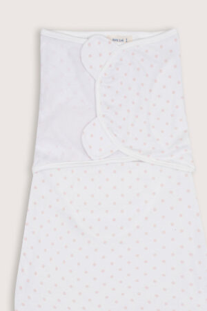 Swaddle Pima Cremas Puntos Rosa Detalle