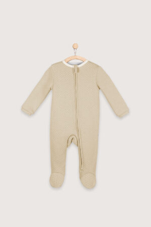 Pijama Enterizo Jacquard Beige