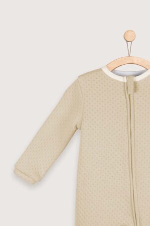 Pijama Enterizo Jacquard Beige Zoom