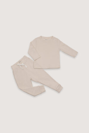 Pijama Manga Lara Bebe Beige Flores