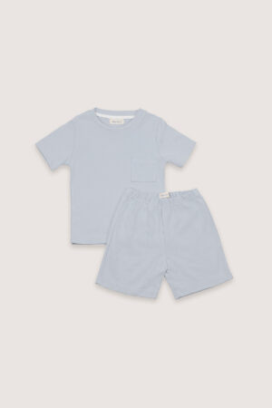 Pijama Verano Polo Short Celeste