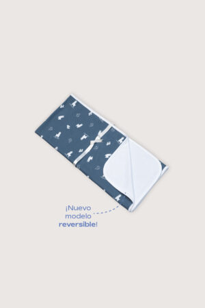 Manta Pima Reversible Gris Llamas