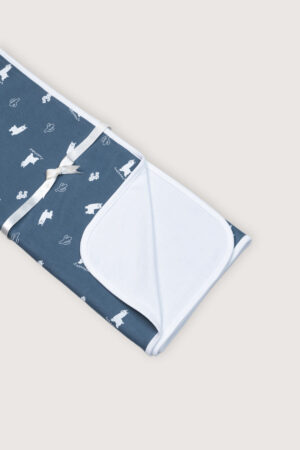 Manta Pima Reversible Gris Llamas Zoom