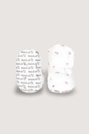 Botitas Termicas Blanco Flores Fucsia