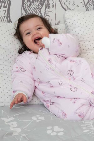 Saquito Invierno Dino Espacial Rosa Niña 2