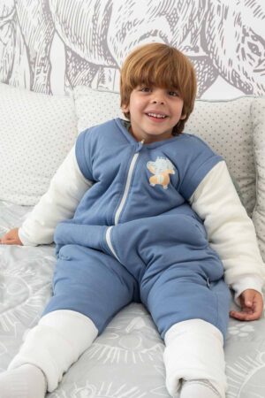 Saquito Invierno Elefante Azul Hueso Niño 1
