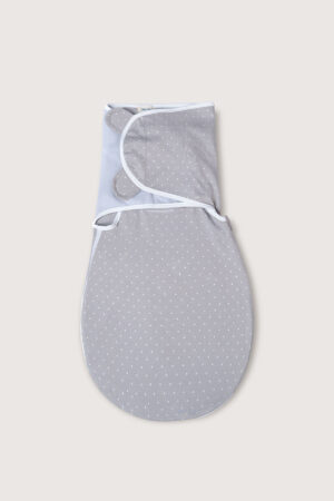 Swaddle Algodon Pima Gris Puntos Blancos
