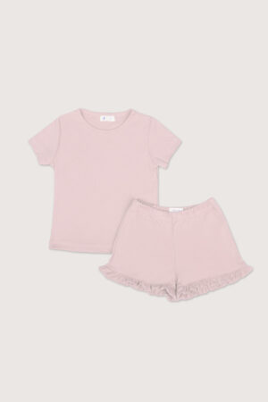Pijama Manga Corta Bebe Rosado Pastel