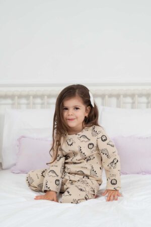 Pijama Jacquard Beige Dino 1