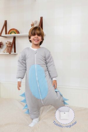 Saco Invierno Gris Dinosaurio Portada Tobilloregular