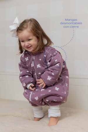 Saco Invierno Lila Unicornios Mangaconcierre