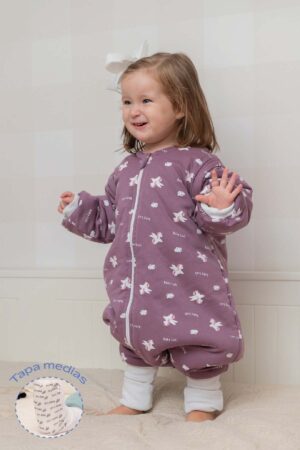 Saco Invierno Lila Unicornios Portada Tapamedias