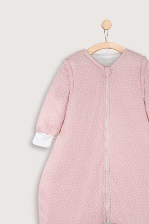 Saco Invierno Durazno Flores Manga Broches Zoom 2
