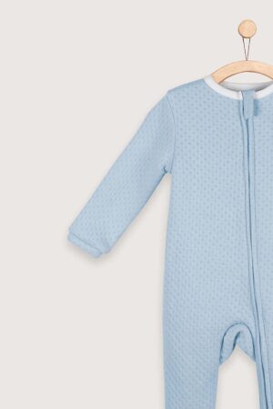 Pijama Enterizo Jacquard Celeste Zoom